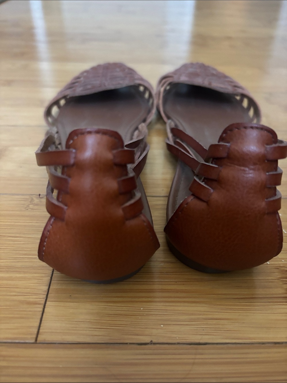 J. Crew Women's Brown Woven Leather Slingback Sandals - Picture 4 of 4